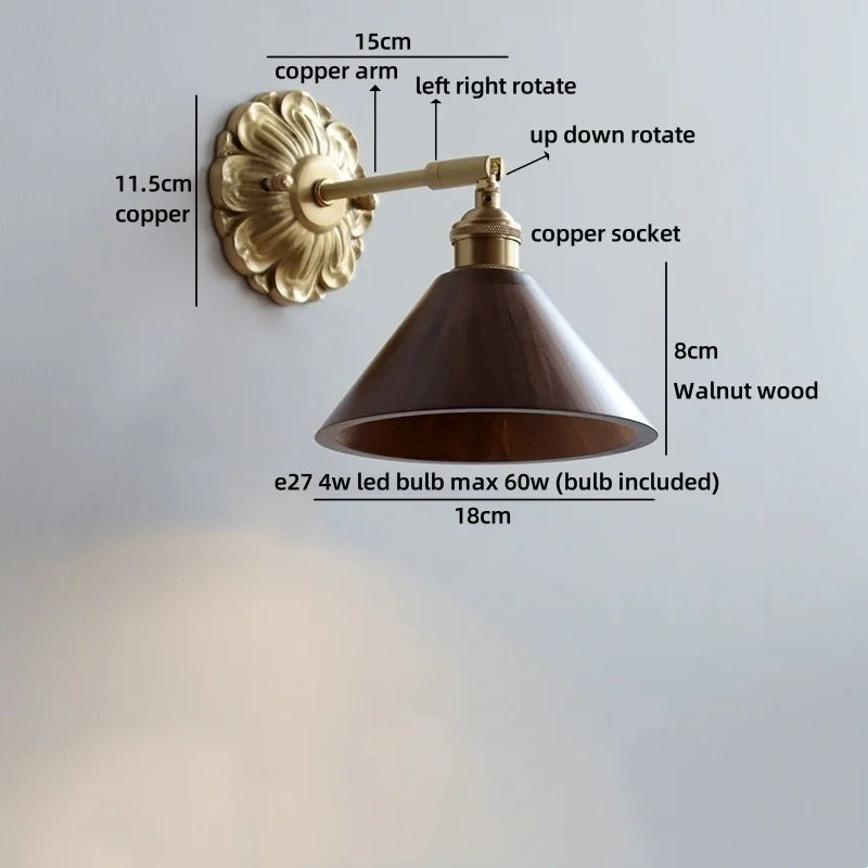 Isabelle Glass Flower Brass Wall Light