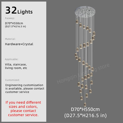 Sophie Crystal Nordic Staircase Pendant Chandelier