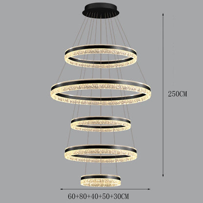Modern Crystal Stair Pendant Light for Living Room and Hall