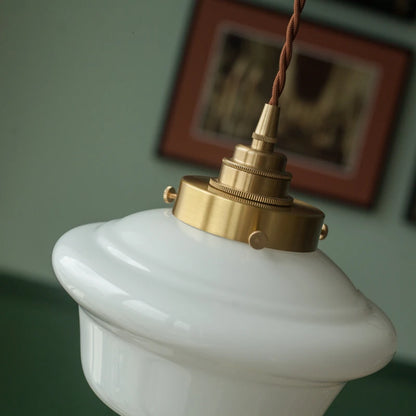 Élodie Glass Pendant Light with Copper Finish