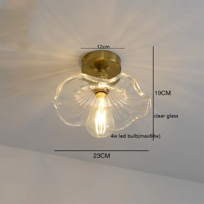 Éloise Amber Glass Copper Ceiling Light