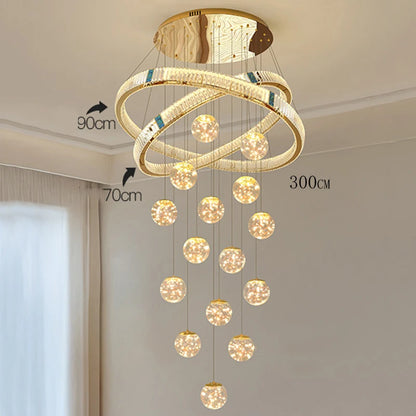 Élodie Crystal Staircase LED Chandelier Pendant Light