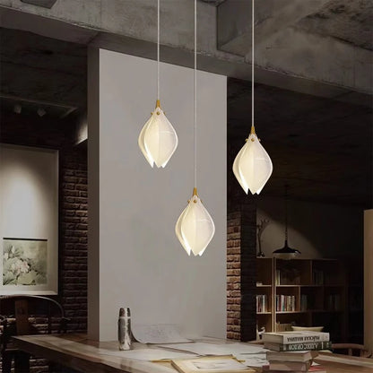 Liora Modern Lotus Cluster Staircase Chandelier