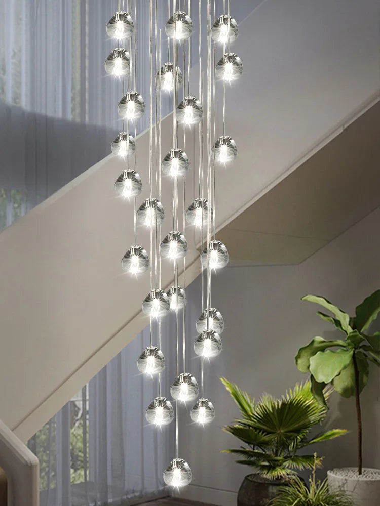 Seraphine Crystal Spiral Staircase Chandelier for Luxury Loft Interiors
