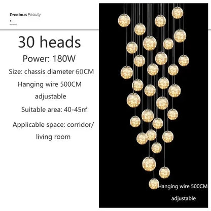 Adèle Starry Sky LED Staircase Pendant Chandelier