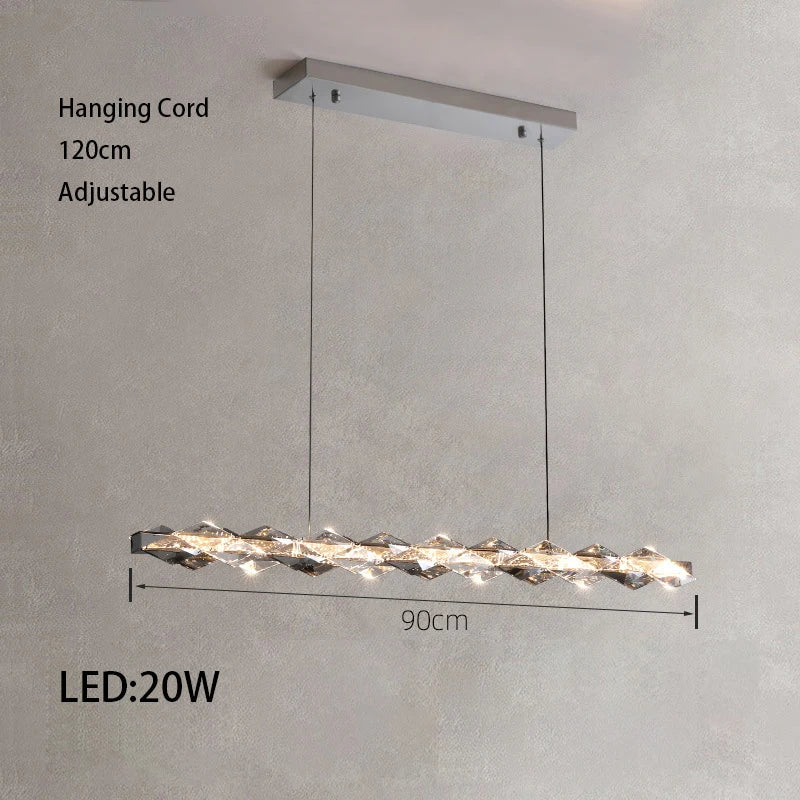 Élodie 2025 Modern Ring Crystal LED Dimmable Ceiling Chandelier Silver Decor Light