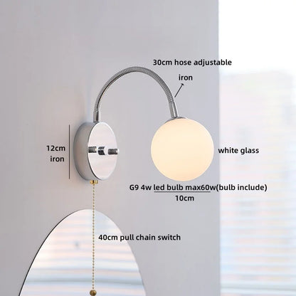 Sophie Silver Glass Ball Wall Light