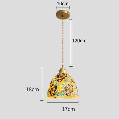 Isabelle Shell Glass Pendant Light Art Deco Bedside Lamp