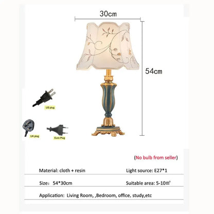 Élodie Nordic Green Carved Table Lamp