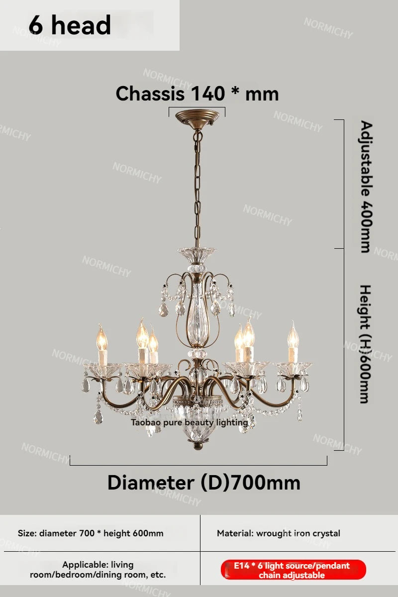 Camille French Crystal Candle Flush Mount Luxury Chandelier