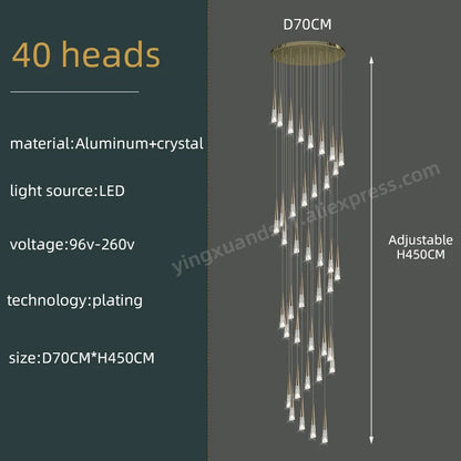 Vivienne Crystal Staircase Pendant Chandelier for Luxury Interiors