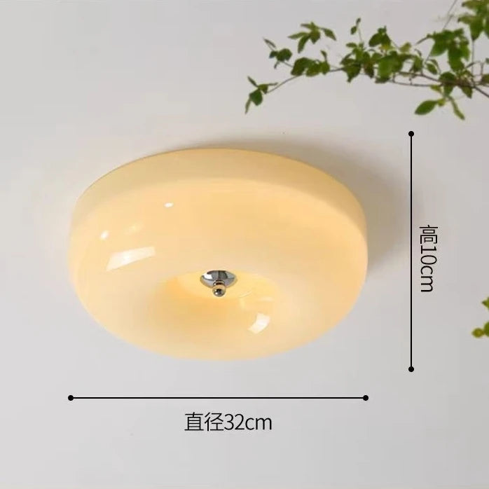 Camille French Beige Glass Downlight Ceiling Lamp Aisle Bedroom