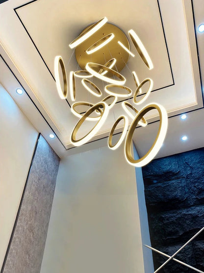 Geneviève Duplex Loft Staircase Pendant Chandelier