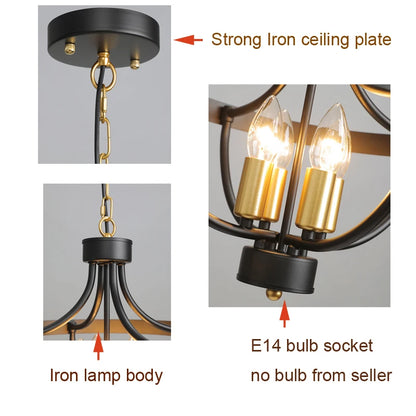Céleste Geometric Farmhouse 4-Light Pendant Chandelier Fixture