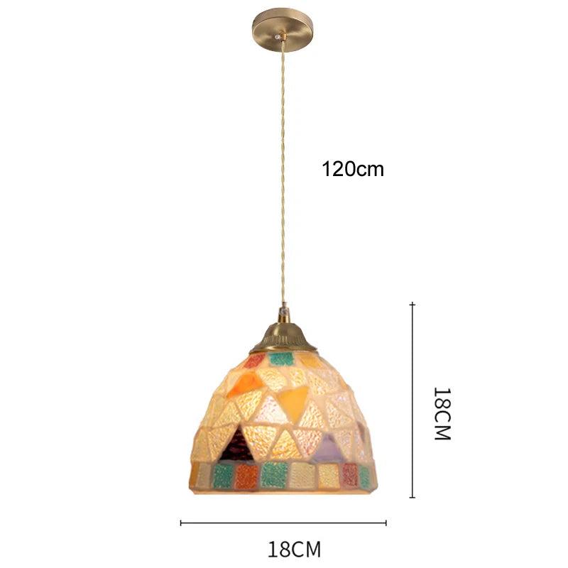 Isabelle Shell Glass Pendant Light Art Deco Bedside Lamp