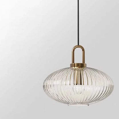 Inès Ribbed Glass Ridge Pendant