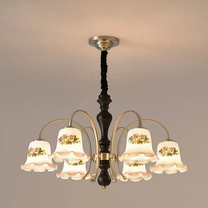 Camille French Cream Wood Luxury Chain Pendant Light
