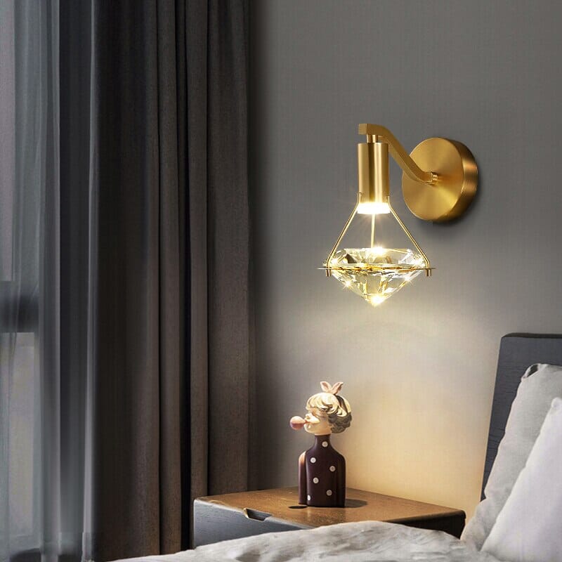 Aurélien Diamond Crystal Wall Lamp with Elegant Modern Glow