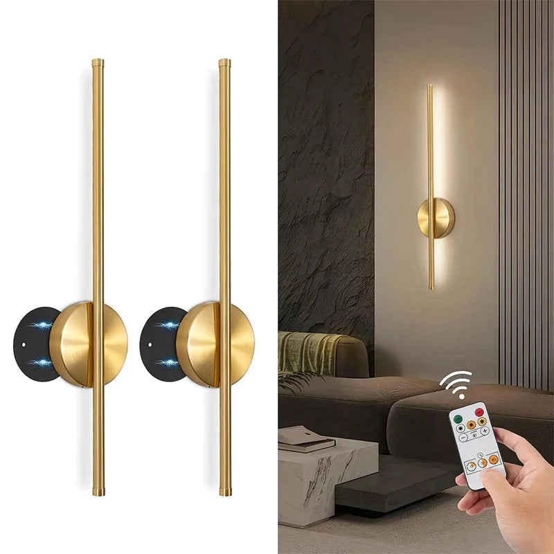 Élise Modern Gold & Black Rechargeable LED Wall Lamp