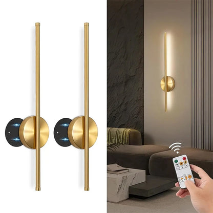 Élise Modern Gold & Black Rechargeable LED Wall Lamp