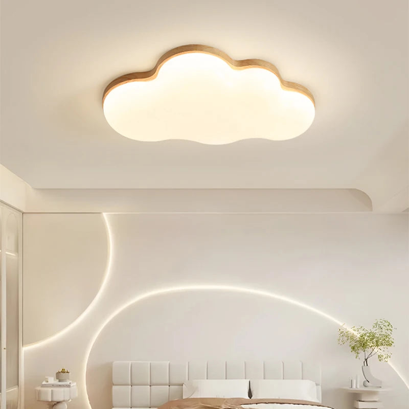 Amélie Wooden Cloud LED Ceiling Light Cream Style Kids Room