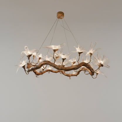 Sylvara Luxury Copper Bird Branch Chandelier