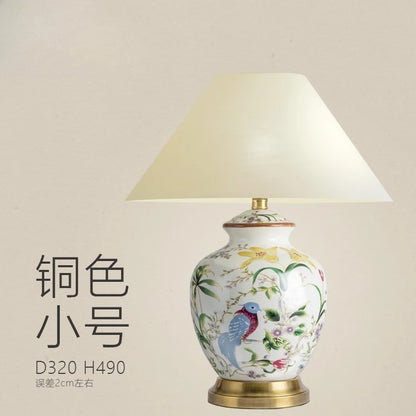 Flower and Bird Ceramic LED Floor Lamp for Bedroom and Living Room