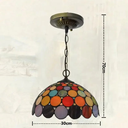 Colette Tiffany Colorful Glass Pendant Lamp Mediterranean