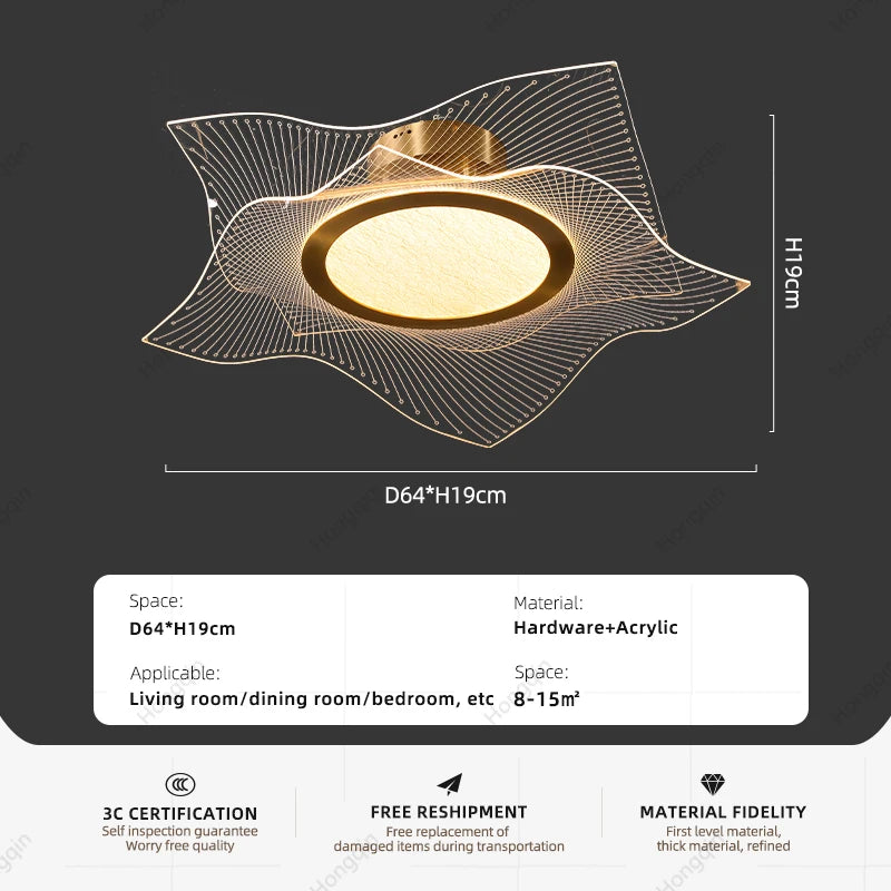 Amélie Gold Luxe LED Ceiling Chandelier Light
