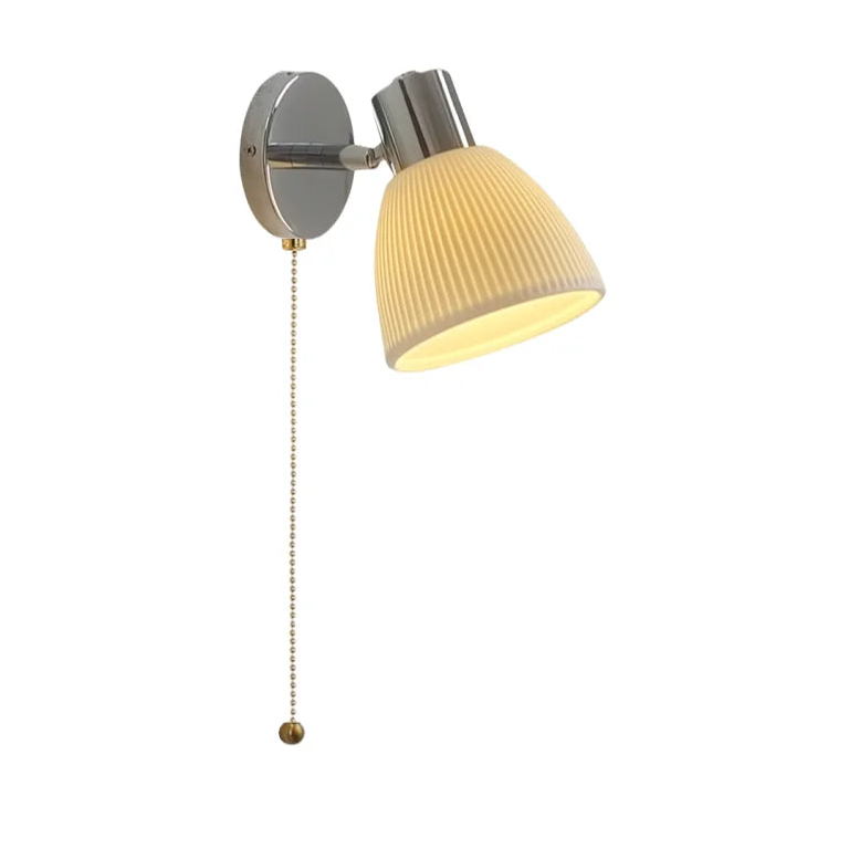 Élodie White Ceramic Iron LED Wall Lamp Switch Nordic