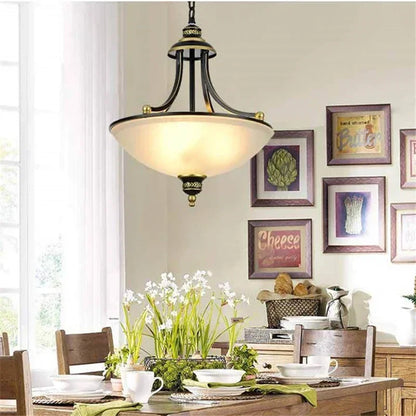 Émilie Retro Milky Glass Pendant Chandelier 3-Light