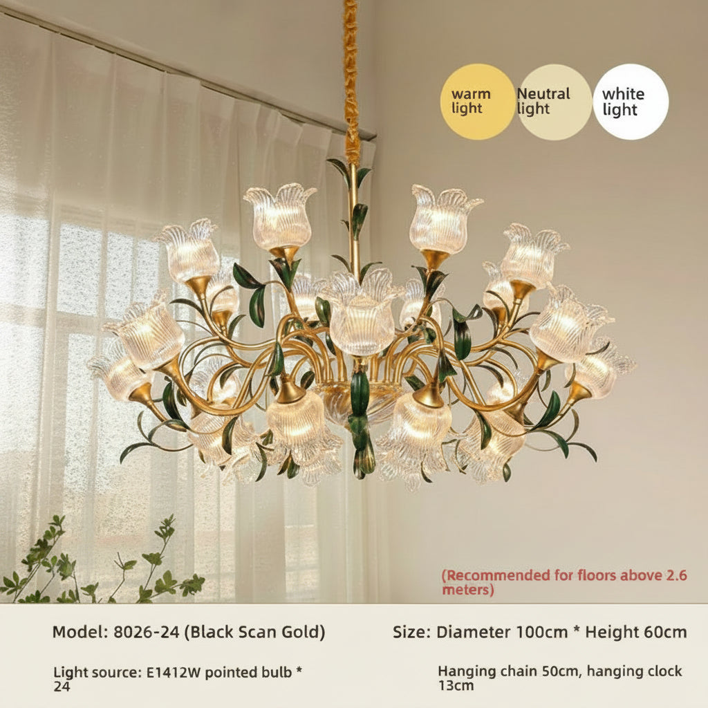 Élise French Retro Crystal Cream Flush Pendant Light