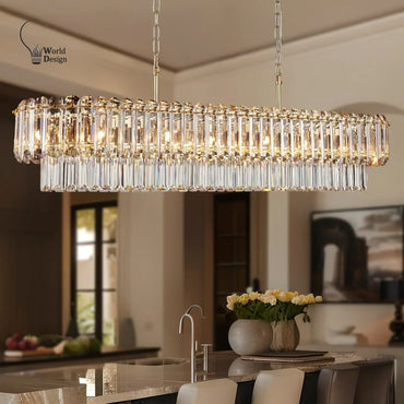 Geneviève Gold Crystal Dining Chandelier
