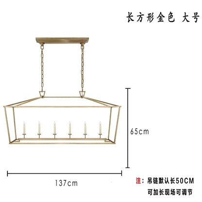 Vintage Gold Iron Cage Pendant Light for Dining Room and Living Spaces