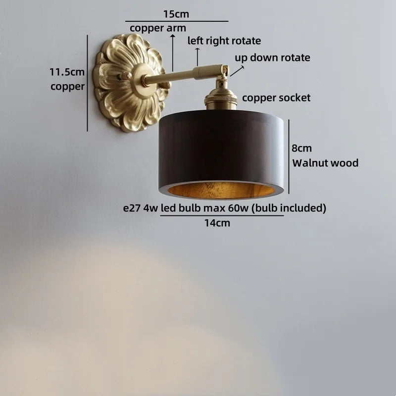 Isabelle Glass Flower Brass Wall Light