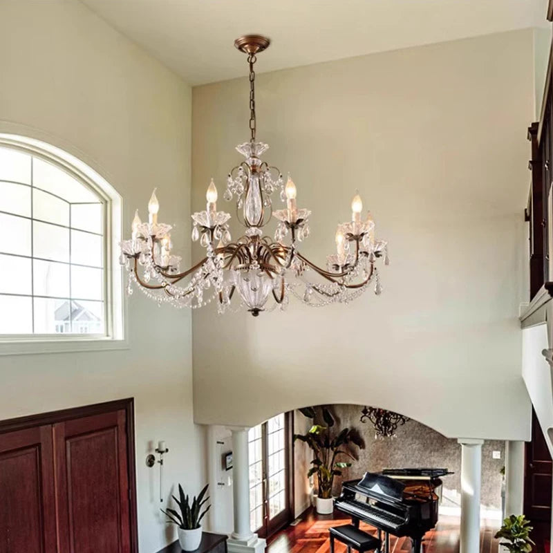 Charlotte Vintage Industrial Candle Chandelier Coffee Gold Ceiling Light