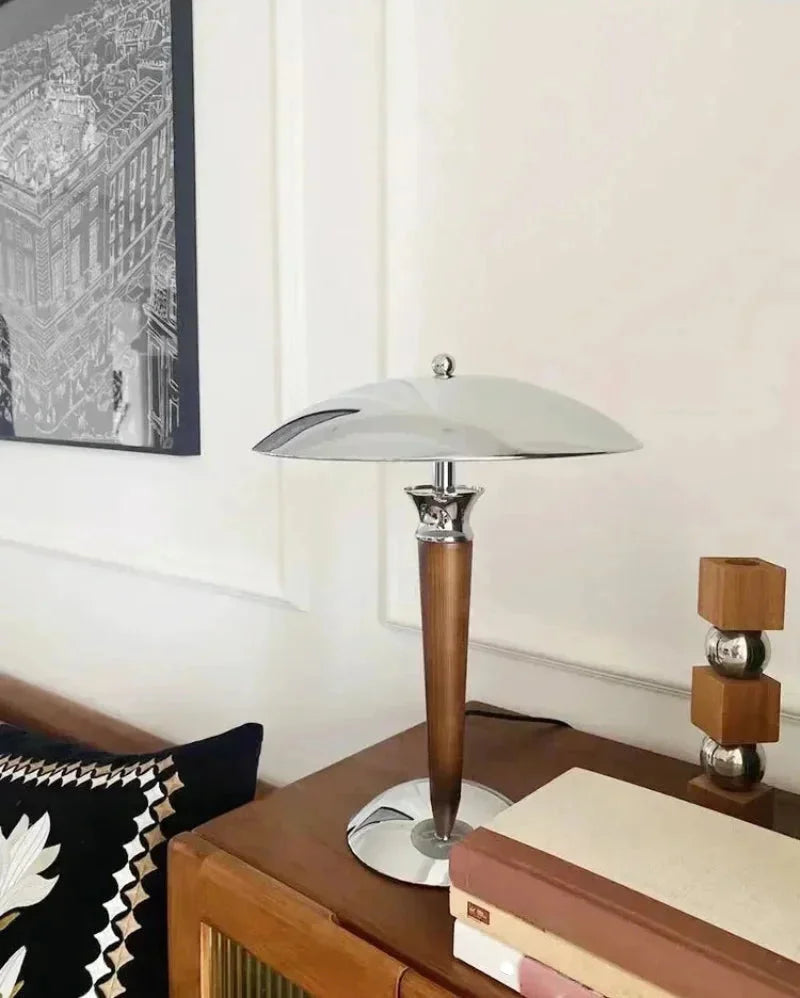 Noémie Wood & Chrome Desk Lamp