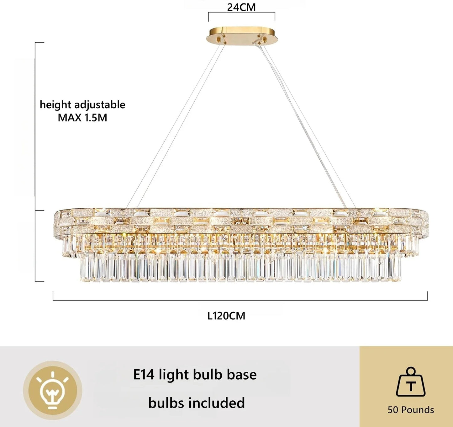 Luxury Circular Crystal Pendant Chandelier for Dining and Living Room