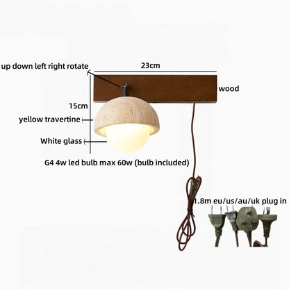 Émilie Travertine Stone Wall Light