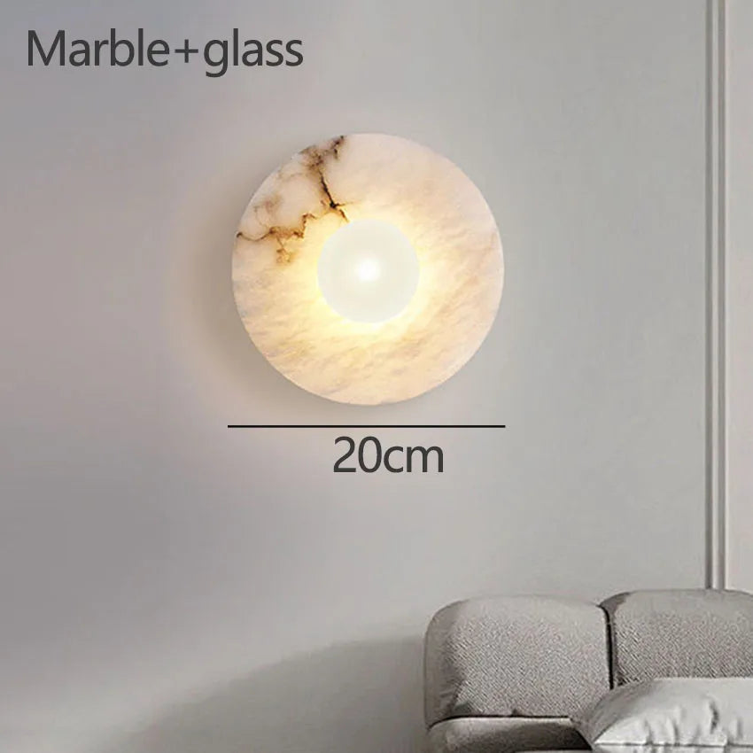 Camille Oval Marble Wall Lamp Luxury LED Sconce Light