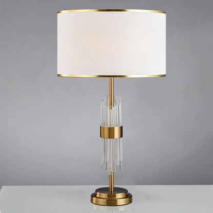Juliette Crystal Rod Glass Table Lamp E27 White Cloth LED