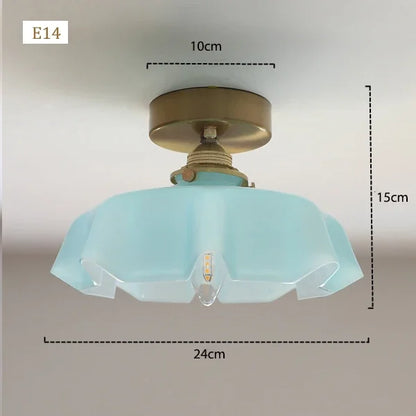 Élodie French Glass Pendant Light Nordic Brass Ceiling