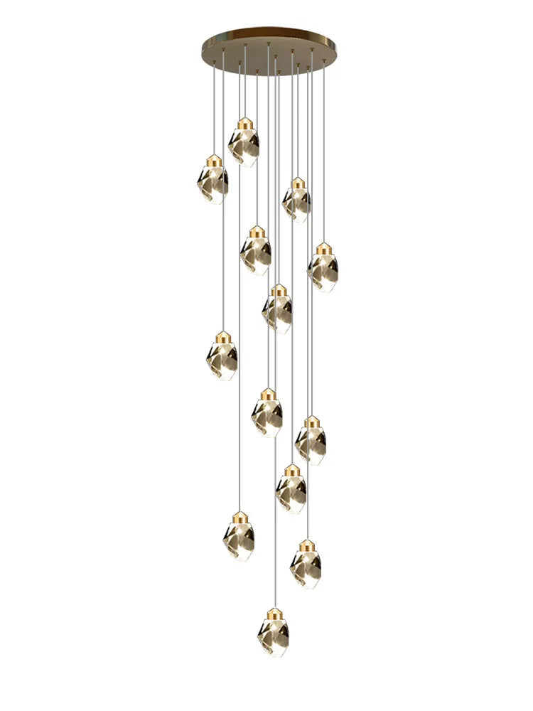 Lucienne Nordic Crystal Staircase Chandelier for Loft & Villa Interiors