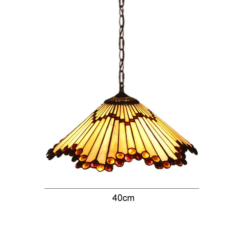 Colette Tiffany Colorful Glass Pendant Lamp Mediterranean