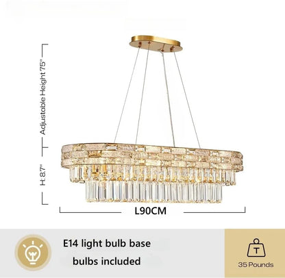 Luxury Circular Crystal Pendant Chandelier for Dining and Living Room