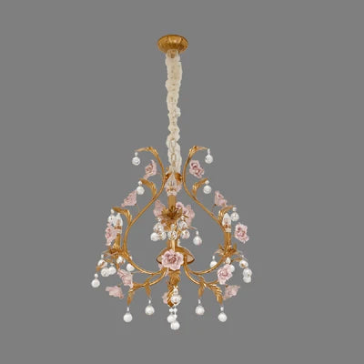 Sophie Multicolor Floral Crystal LED Chandelier Dining Room Light