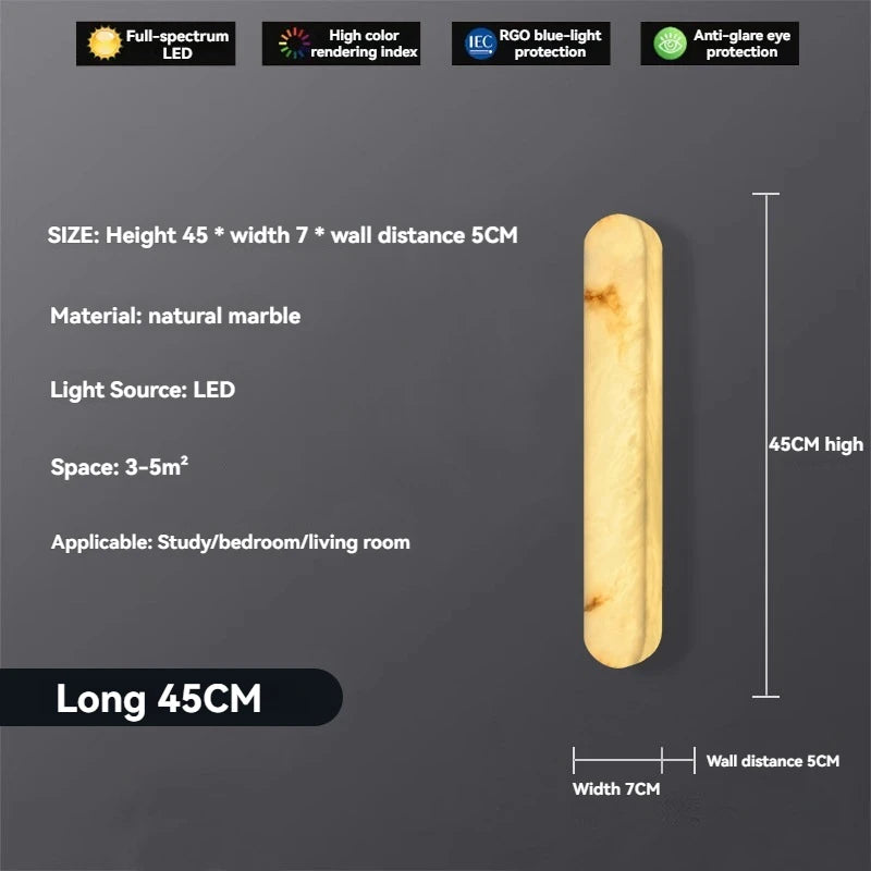 Émilie Marble Linear Wall Lamp Minimalist LED Sconce Light