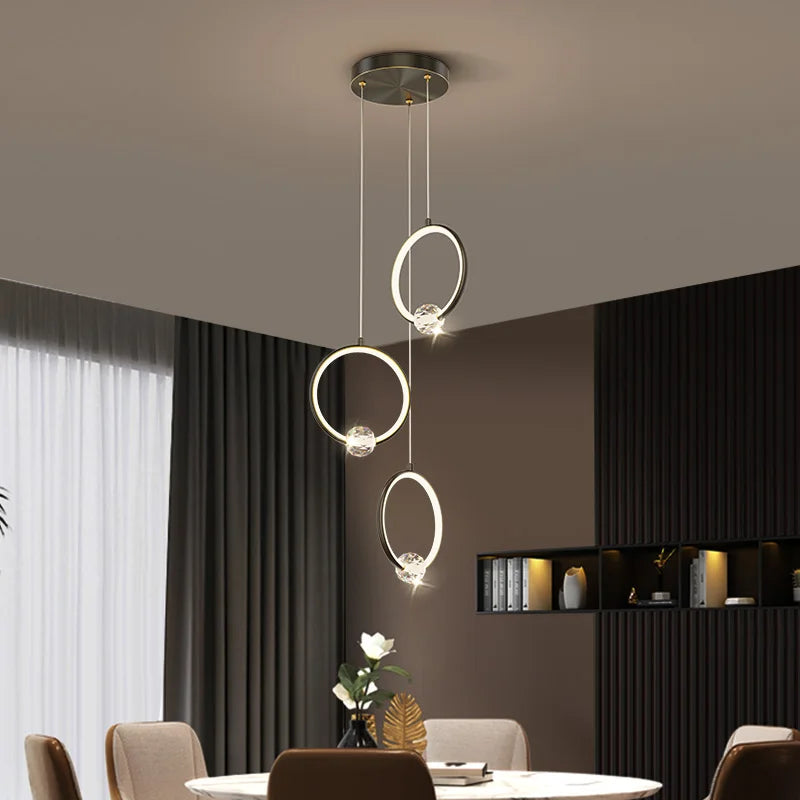 Margaux Copper Crystal Ring Pendant Chandelier