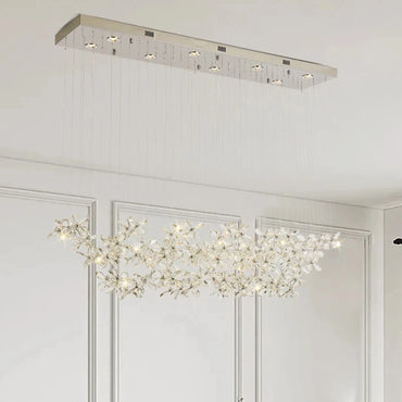 Modern Luxury Flower Crystal LED Pendant Light for Home and Restaurant