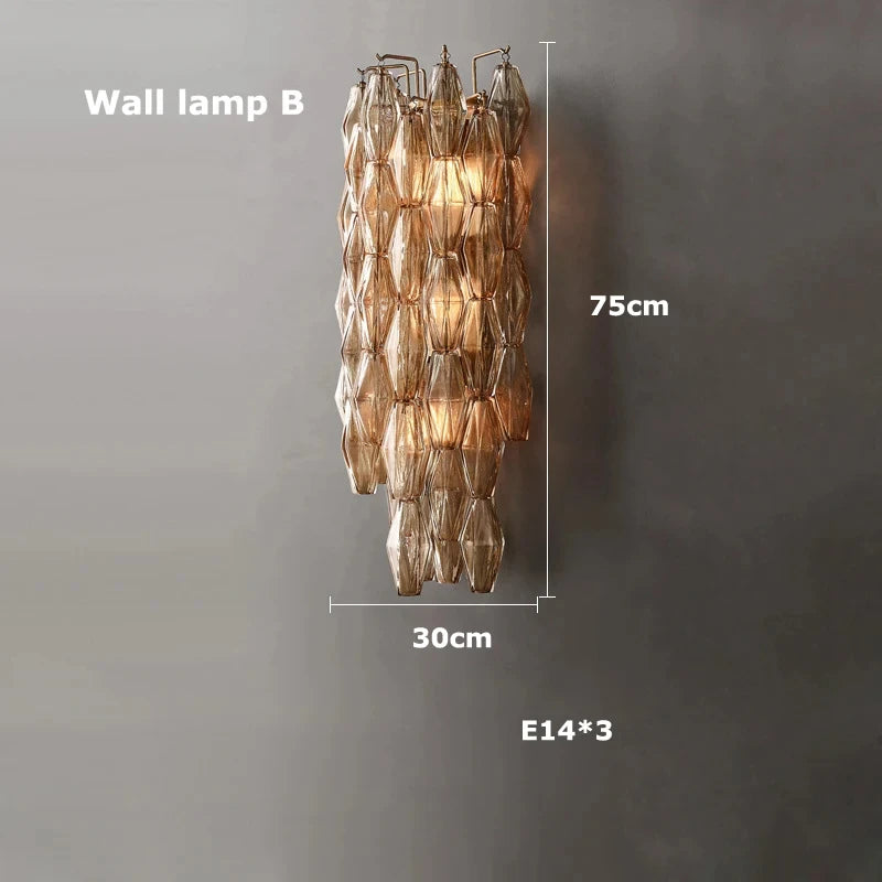 Retro Champagne Pendant Light for Large Living Room Lighting